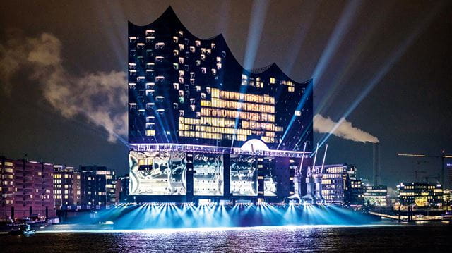 What to do in Hamburg: Elbphilharmonie concert hall at night